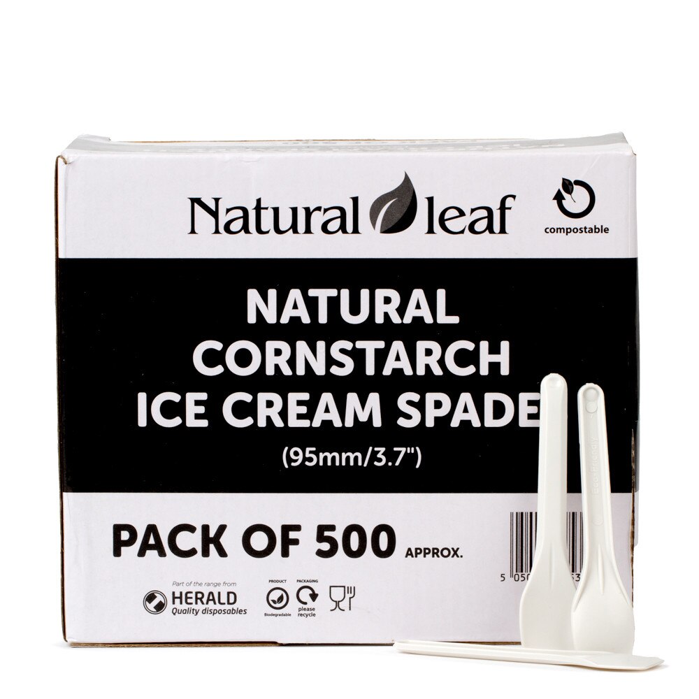 Natural Cornstarch Compostable Ice Cream Spade